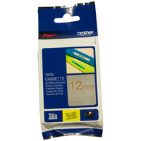 BROTHER TZE-MQ934 P-TOUCH TAPE 12mmx5m Gold On Silver Satin