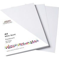 COLOURFUL DAYS PASTEBOARD 250GSM 510mm x 640mm White 100 Sheets Pack