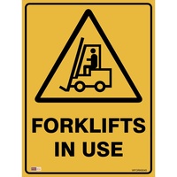SAFETY SIGNAGE - WARNING Fork In Use 450mmx600mm Metal