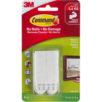COMMAND PICTURE HANGING STRIPS 17201-4PK Medium White