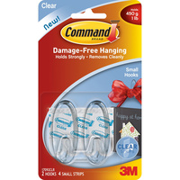 COMMAND CLEAR HOOKS 17092CLR Small Hooks Clear