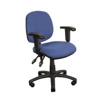 CRESCENT TASK CHAIR With Arms Blue Fabric