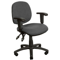 CRESCENT TASK CHAIR With Arms Black Fabric