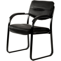 YS DESIGN CORKMAN CLIENT CHAIR Black Leather