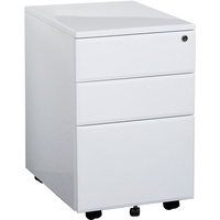 SUMMIT METAL MOBILE PEDESTAL 2 Drawer 1 Filing 400mm x 520mm x 620mm White